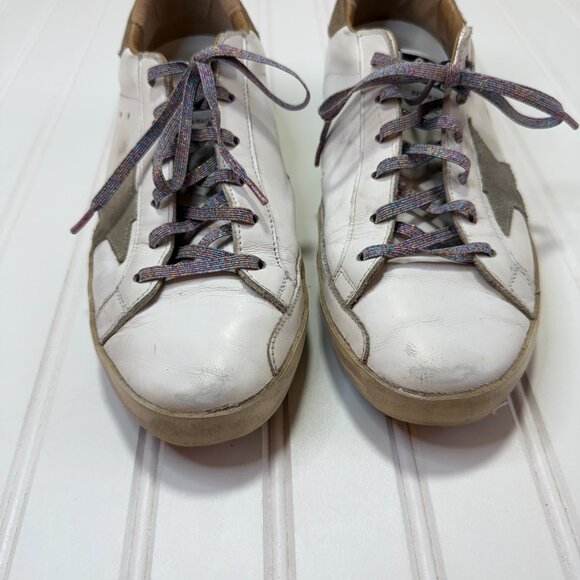 Golden Goose Super-Star Sneaker White with beigebrown heel size 40 / 10 - Picture 3 of 8